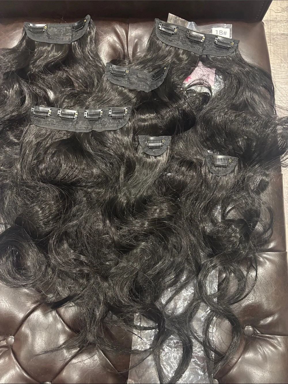 6 pc clip ins Natural Black Women’s Hair Extension - 1B#